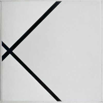 Rautenkomposition mit zwei Linien von Piet Mondrian