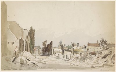 Die Ruinen in Bodegraven nach dem Brand im Juni 1870 von Piet Schipperus