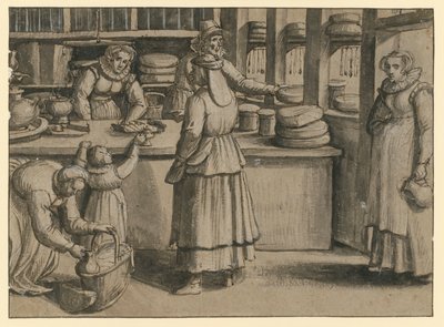 Das Innere einer Milch- und Käsehandlung von Pieter Aertsen