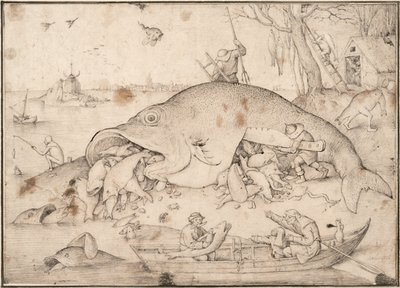 Große Fische fressen kleine Fische, 1556 von Pieter Bruegel the Elder