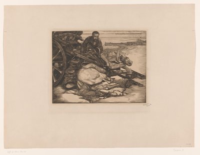 Verletztes Zugpferd von Pieter Dupont (signed by artist)
