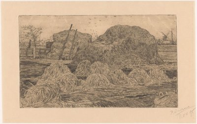 Heuschober auf einem Acker von Pieter Dupont (signed by artist)