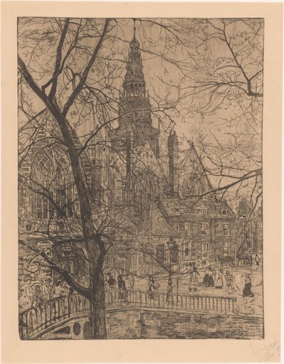 Alte Kirche in Amsterdam von Pieter Dupont (signed by artist)