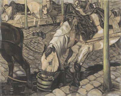 Pferde werden gefüttert von Pieter Dupont (signed by artist)