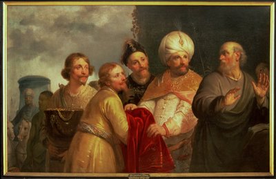 Der Prophet Elisa lehnt Geschenke von Naaman ab von Pieter Fransz. de Grebber