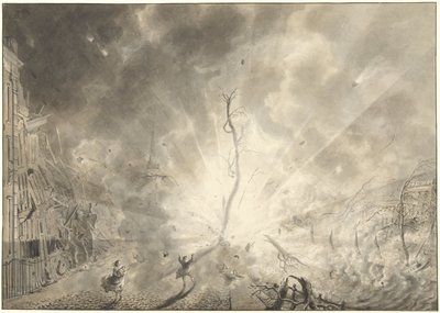 Die Pulverexplosion in Leiden, 12. Januar 1807 von Pieter Gerardus van Os (signed by artist)