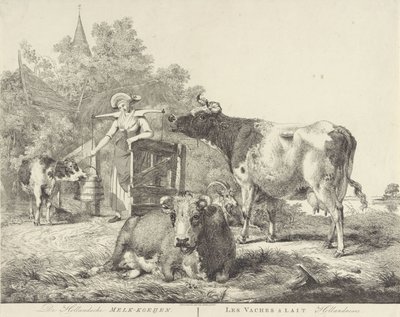 Kühe und Milchmädchen von Pieter Gerardus van Os