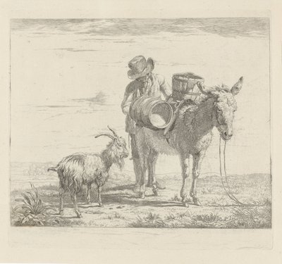 Mann mit einem Packesel und einer Ziege von Pieter Gerardus van Os