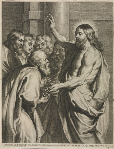 Christus übergibt Petrus die Schlüssel von Pieter I de Jode