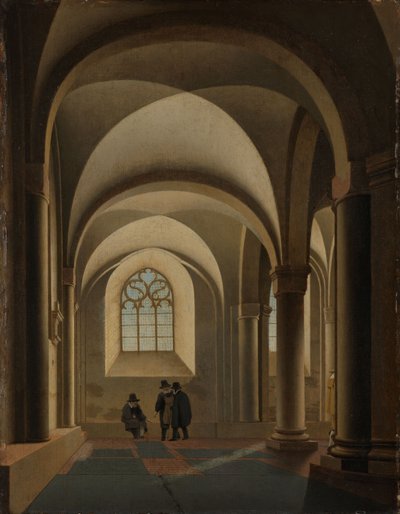 Die westlichsten Buchten des südlichen Seitenschiffs der Mariakerk in Utrecht von Pieter Jansz Saenredam