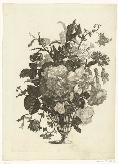Glasvase mit Blumen (Vasen mit Blumensträußen) von Pieter Schenk (I)