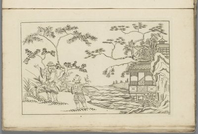 Zwei chinesische Männer in einer Landschaft von Pieter Schenk (II)
