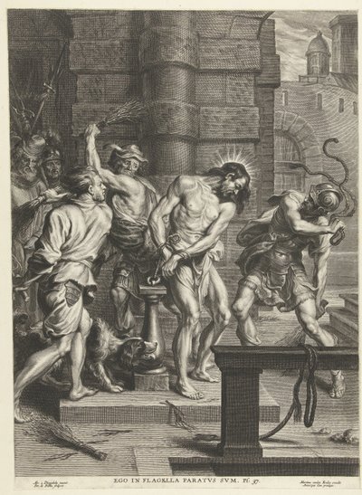 Geißelung Christi durch Soldaten Ego in flagella paratus sum von Pieter de Bailliu (I)