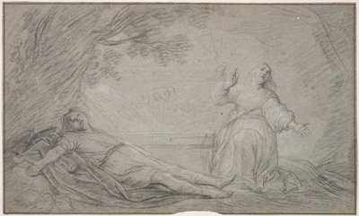 Eine mythologische Szene einer Frau, die den Tod eines jungen Mannes beklagt von Pieter de Grebber