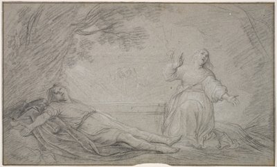 Eine mythologische Szene, die eine Frau zeigt, die um den Tod eines jungen Mannes trauert von Pieter de Grebber