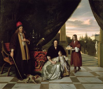 Familienporträt auf einer Terrasse, 1667 von Pieter de Hooch