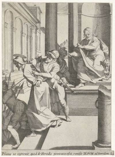 Christus wird von Pilatus zu Herodes geschickt von Pieter de Jode (I)