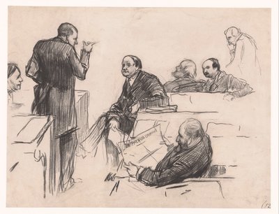 Parlamentsmitglieder Mr. H.C. Verniers van der Loeff, Mr. A.J.W. Farncombe Sanders, Mr. G.M. van der Linden, J. Willink und Jhr. Mr. Ruys van Beerenbroek von Pieter de Josselin