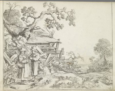 Landschaft mit einem Bauern und einer Bäuerin von Pieter de Molijn
