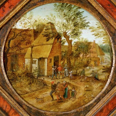 Dorfstraße mit Bauern von Pieter the Younger Brueghel