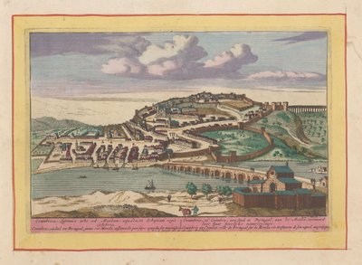 Ansicht der portugiesischen Stadt Coimbra (Theatrum Hispaniae) von Pieter van den Berge