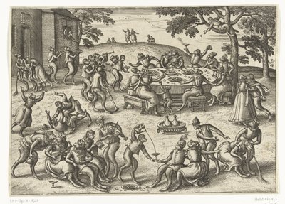 Bankett im Freien, Affenspiel (Serientitel) von Pieter van der Borcht (I)