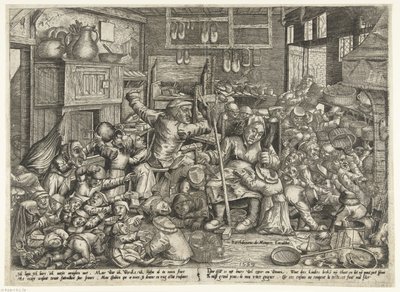 Der Schuster und die Spinnerin als Schulmeister von Pieter van der Borcht (I)