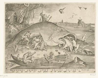 Große Fische schlucken kleine Fische von Pieter van der Heyden