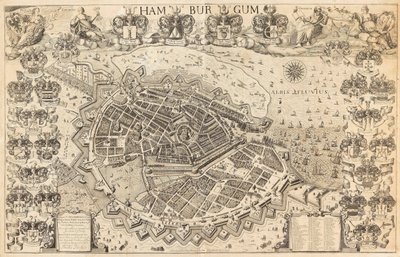Karte von Hamburg, 1644 von Pietersen