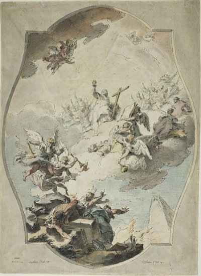Der Glaube überwindet die Ketzerei (recto); Nachzeichnung nach Der Glaube überwindet die Ketzerei (verso) von Pietro Antonio Novelli
