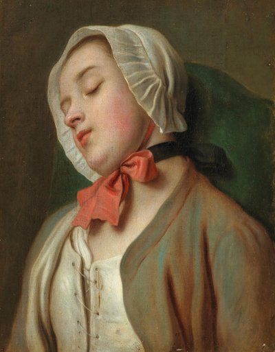 Schlafende junge Frau, Mitte des 18. Jahrhunderts von Pietro Antonio Rotari