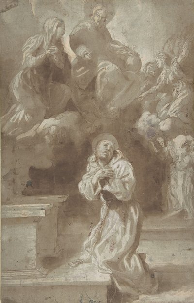 Christus und die Jungfrau erscheinen dem heiligen Franziskus von Pietro Faccini