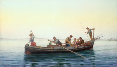 Auf dem Heimweg, die Bucht von Neapel von Pietro Gabrini