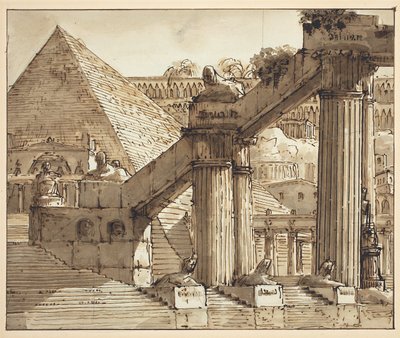 Ägyptisches Bühnenbild von Pietro Gonzaga