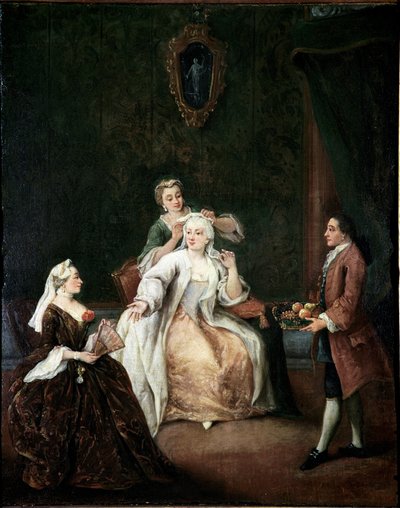 Der Friseur. Gemälde von Pietro Longhi von Pietro Longhi