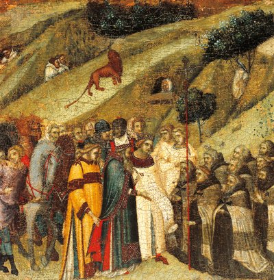 Erste Karmeliten-Eremiten im Frühling des Elija (Detail) von Pietro Lorenzetti