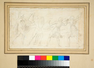 Zwei Amazonen kämpfen gegen zwei Krieger von Pietro Santi Bartoli