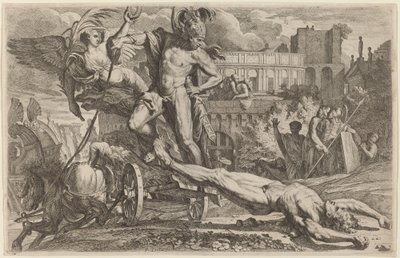 Achilles schleppt den Körper von Hector von Pietro Testa