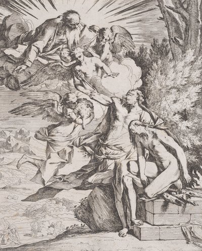 Das Opfer Isaaks durch seinen Vater Abraham von Pietro Testa