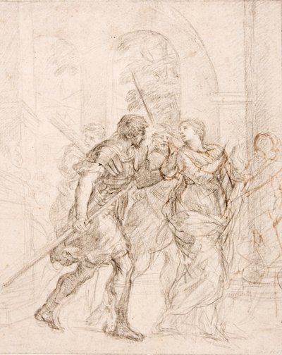 Heilige (Martina?) auf dem Weg zu ihrem Martyrium von Pietro da Cortona