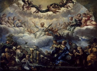 Die Vision der heiligen Konstantia vor dem Grab der Heiligen Agnes und Emerentiana von Pietro da Cortona