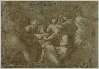 Römische Soldaten verhaften den heiligen Petrus (?) von Polidoro da Caravaggio