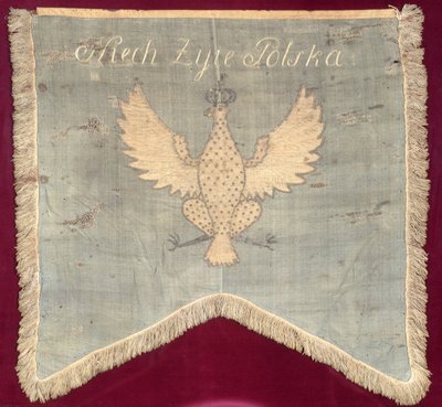 Fahne aus der Zeit des Tadeusz-Kosciuszko-Aufstands (1746-1817) im Jahr 1794 von Polish School