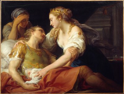Der Tod von Marc Antoine, der römische Politiker und General Marc Antoine (Marcus Antonius) (83-30 v. Chr.) starb in den Armen von Kleopatra. 1760 Brest, Museum der Schönen Künste von Pompeo Girolamo Batoni