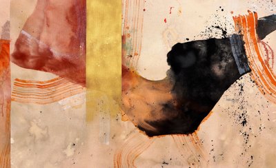 Dynamisches Gold und Schwarz von Poonam Choudhary