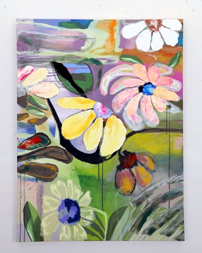 Lebendige Abstrakte Blumen von Poonam Choudhary