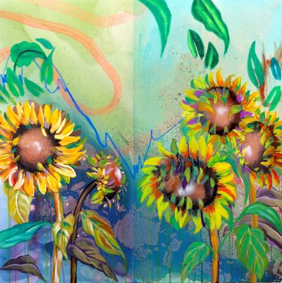 Lebendige Sonnenblumenblüten von Poonam Choudhary
