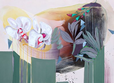 Weiße Orchidee Abstrakt von Poonam Choudhary