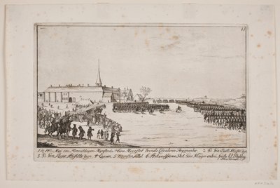 Frederik V inspiziert Regimenter in Antvorskov von Poul Isac Grønvold