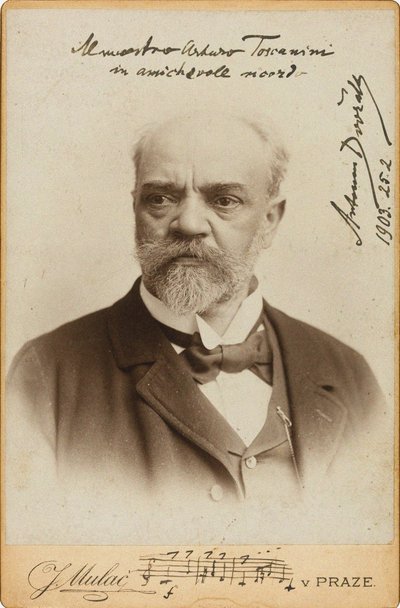 Porträt des Komponisten Antonín Dvořák 1841-1904, ca. 1900 von Prague . Photo studio J. Mulac